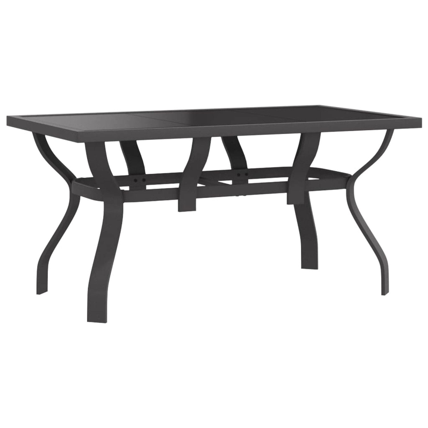 vidaXL Gartentisch Grau und Schwarz 140x70x70 cm Stahl und Glas 318770 günstig online kaufen