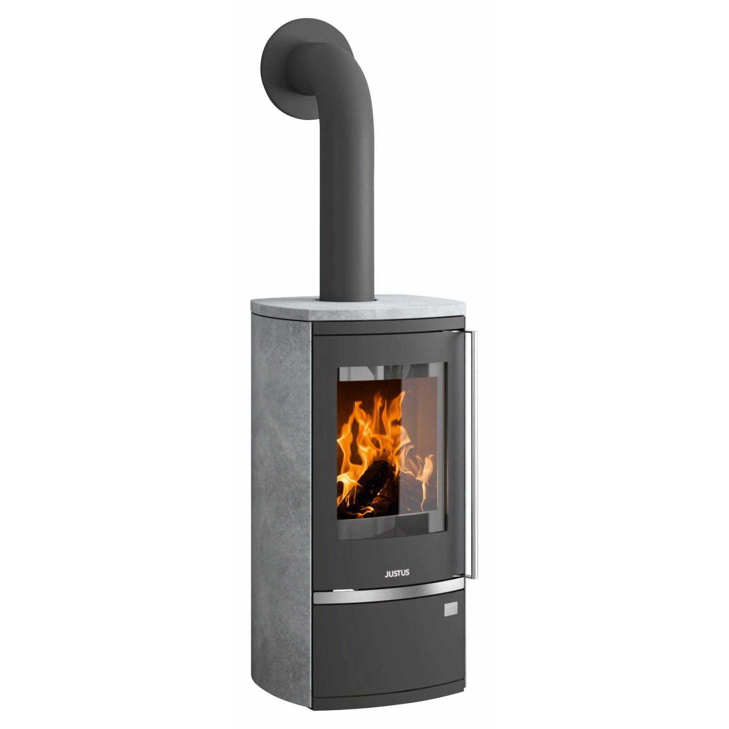 Justus Dauerbrand-Kaminofen Reno R Speckstein Gussgrau 6kW mit Automatik EE günstig online kaufen