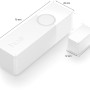 Philips Hue Kontaktsensor, Teil des Secure Starter-Sets, mit Maßen für Installation.