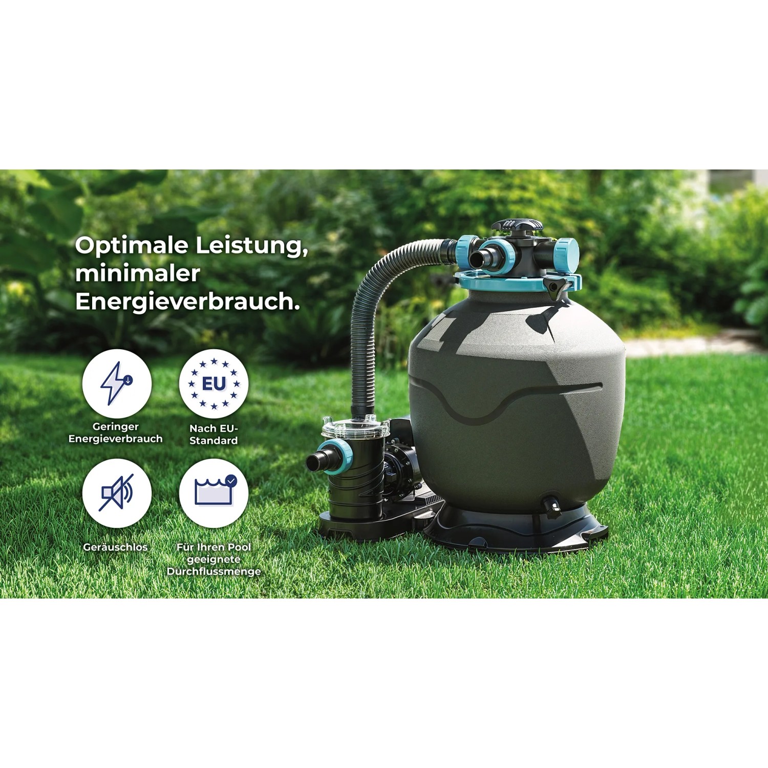Sandfilteranlage für Gre Pool Avantgarde, sorgt für sauberes Poolwasser und optimale Leistung.