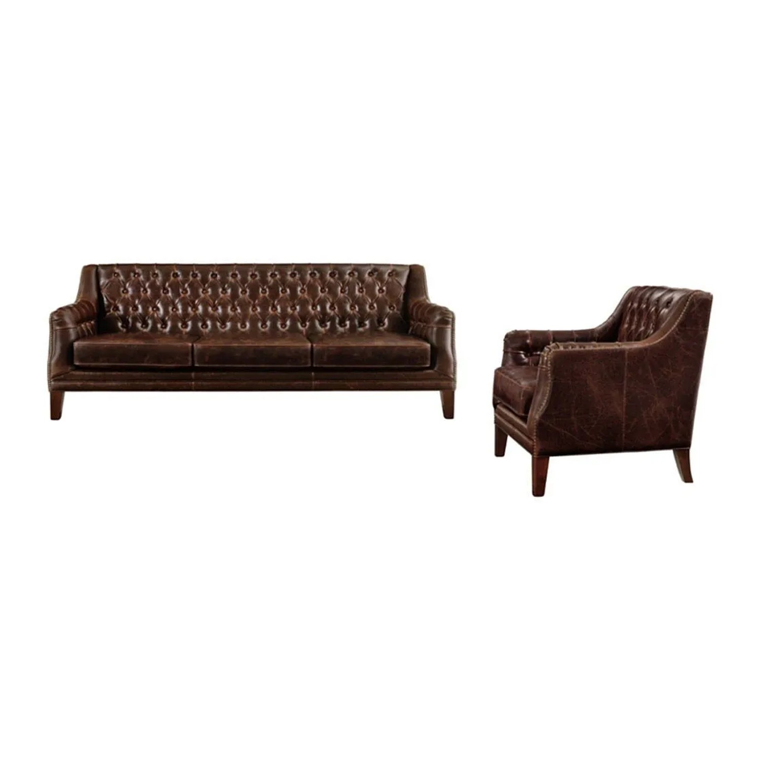 Vente-unique Couchgarnitur Mit Sessel Colbert Schokoladenbraun 194.5 cm  84 cm