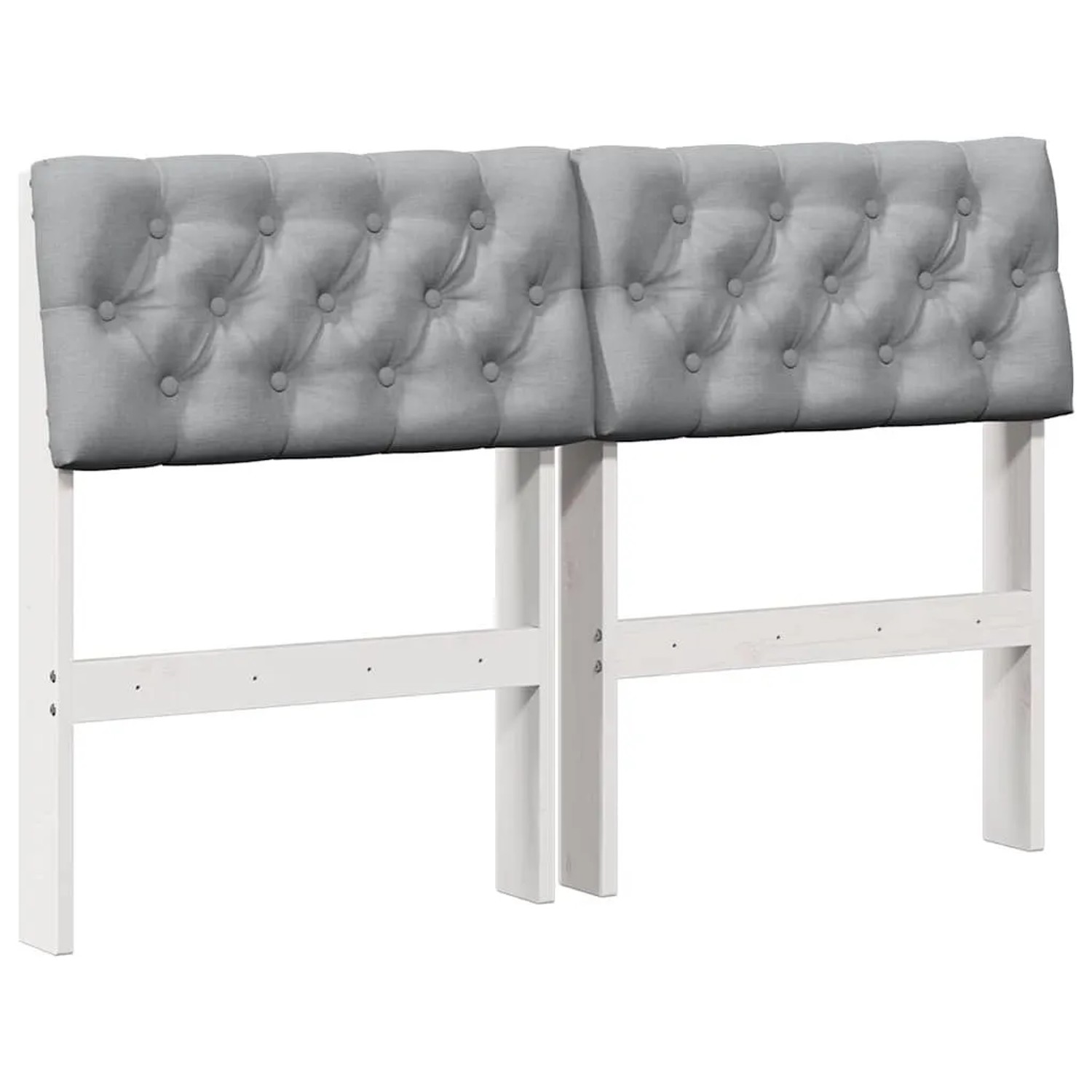 vidaXL Gepolstertes Kopfteil Hellgrau 120 cm Massives Kiefernholz 879188