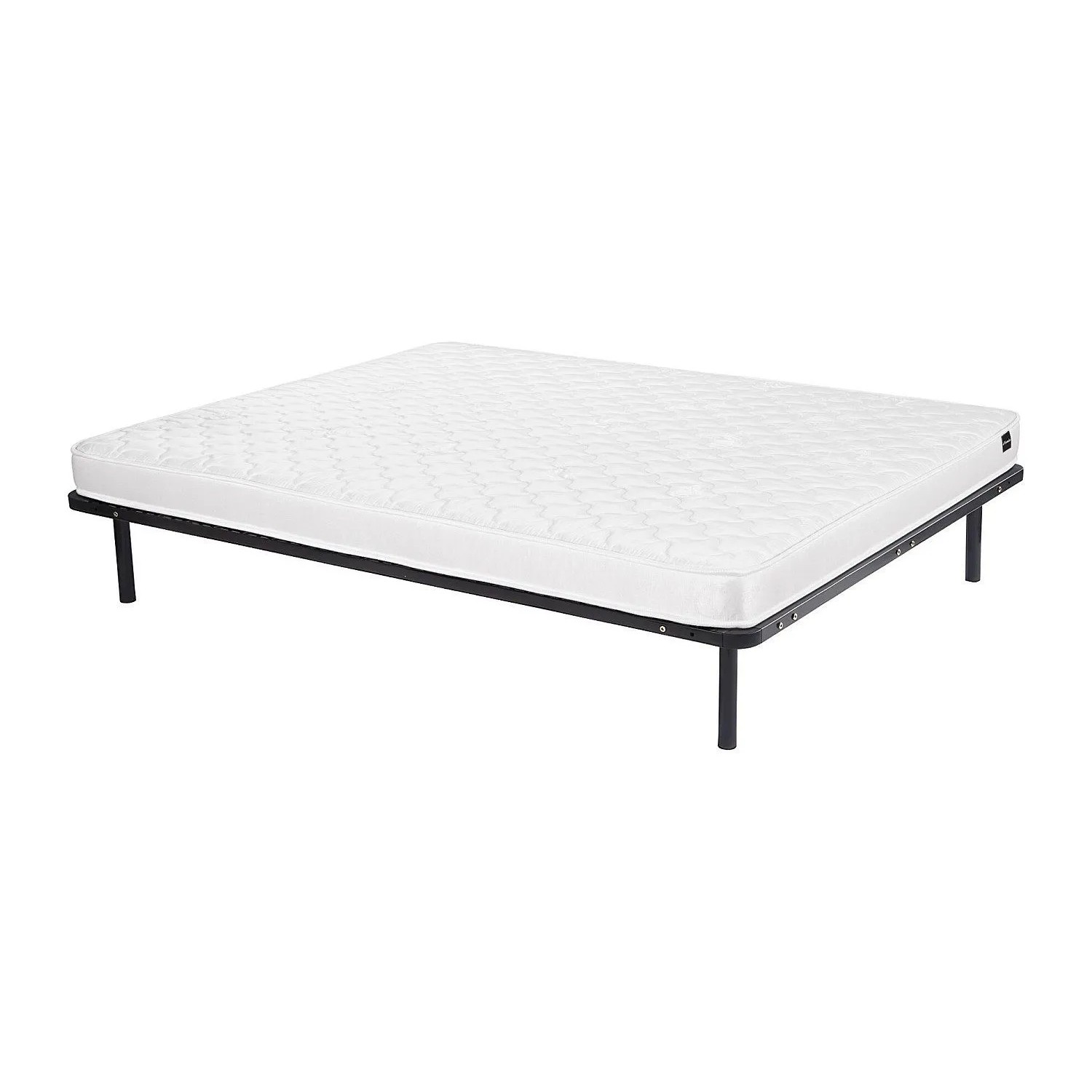 Vente-unique Matratze Und Lattenrost Danae Schwarz 200 cm  198 cm  3.8 cm
