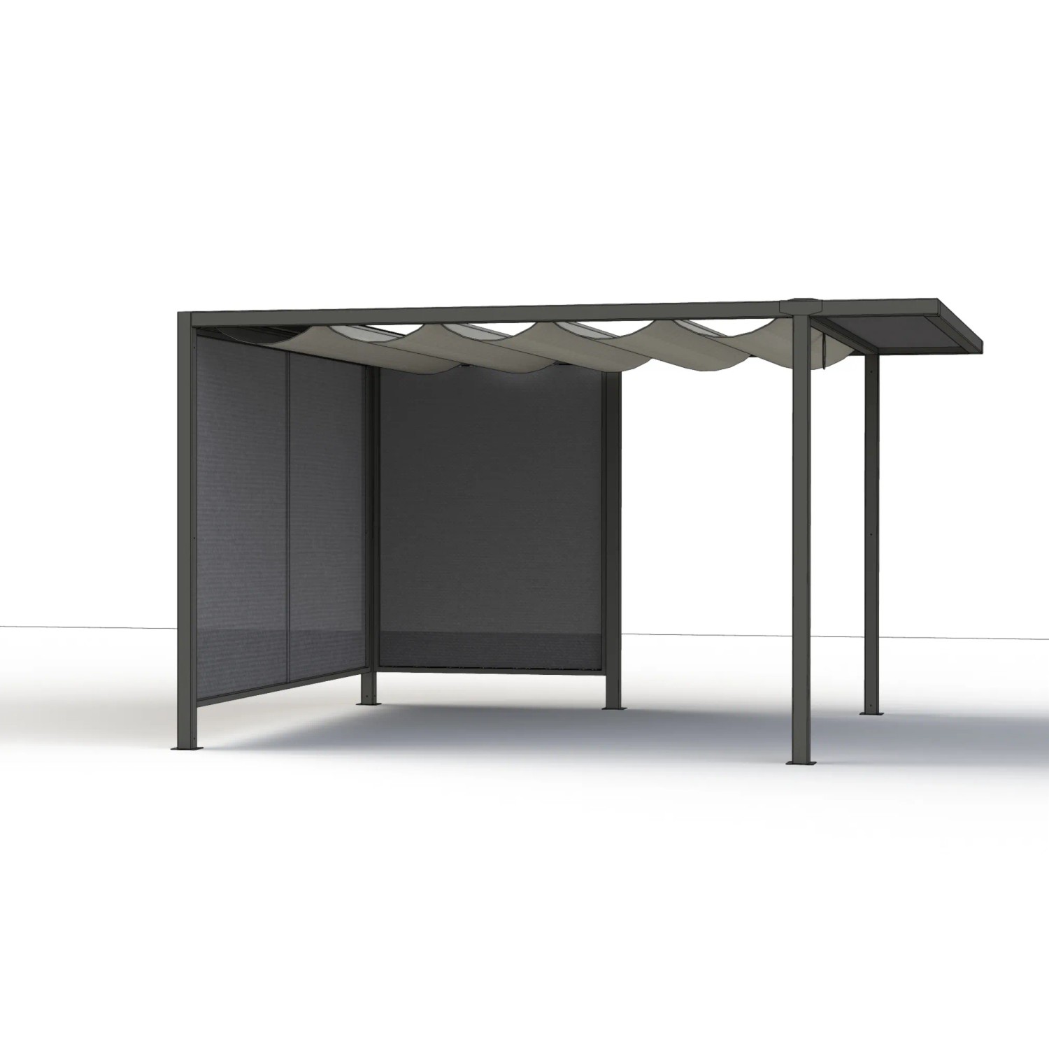 Siena Garden Sichtblende für Pergola Schattenmanufaktur, 150x210 cm, anthrazitfarbener Wind- und Blendschutz.