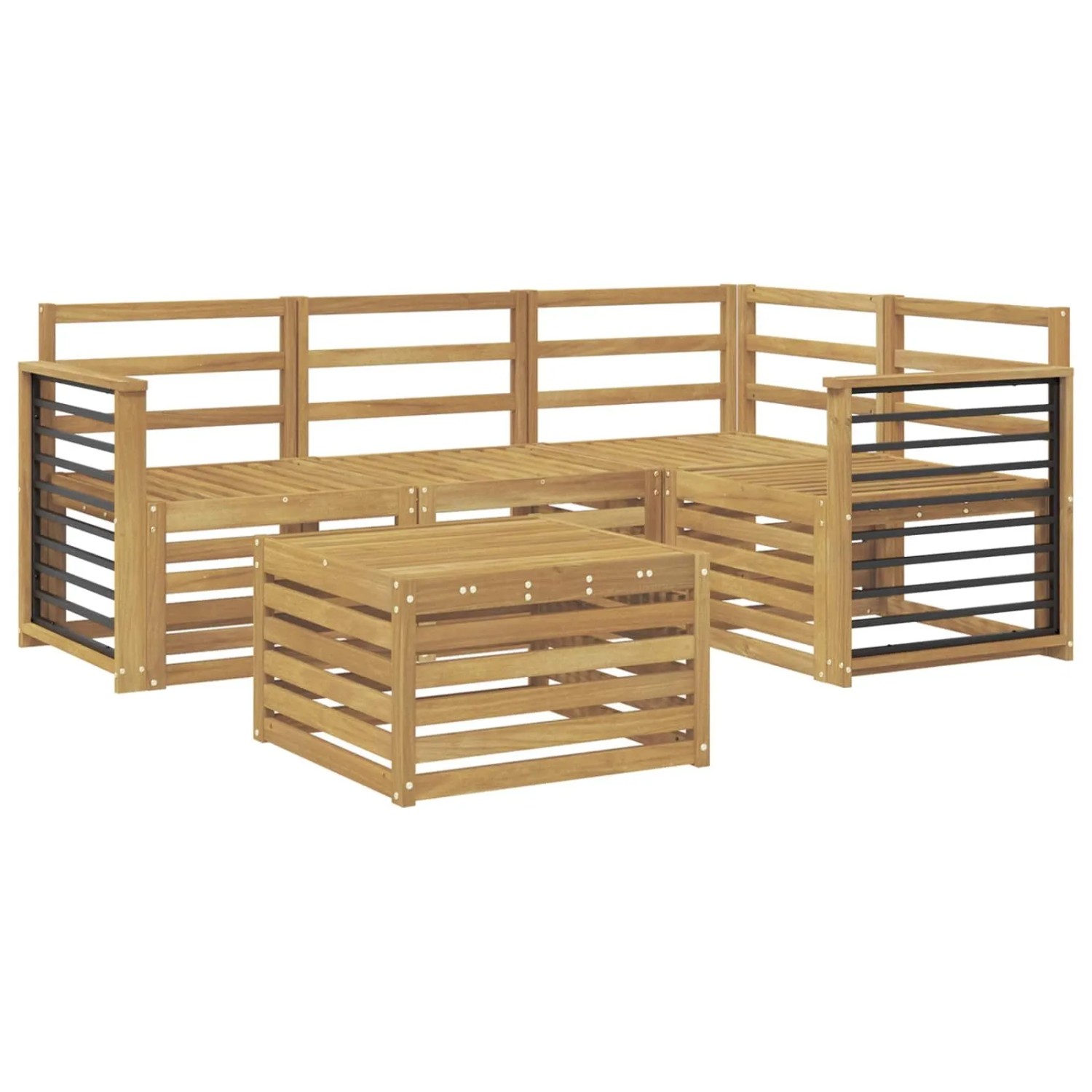vidaXL Outdoor-Sofagarnitur 5-Tlg Weiß 59 x 59 x 37 cm 3391804