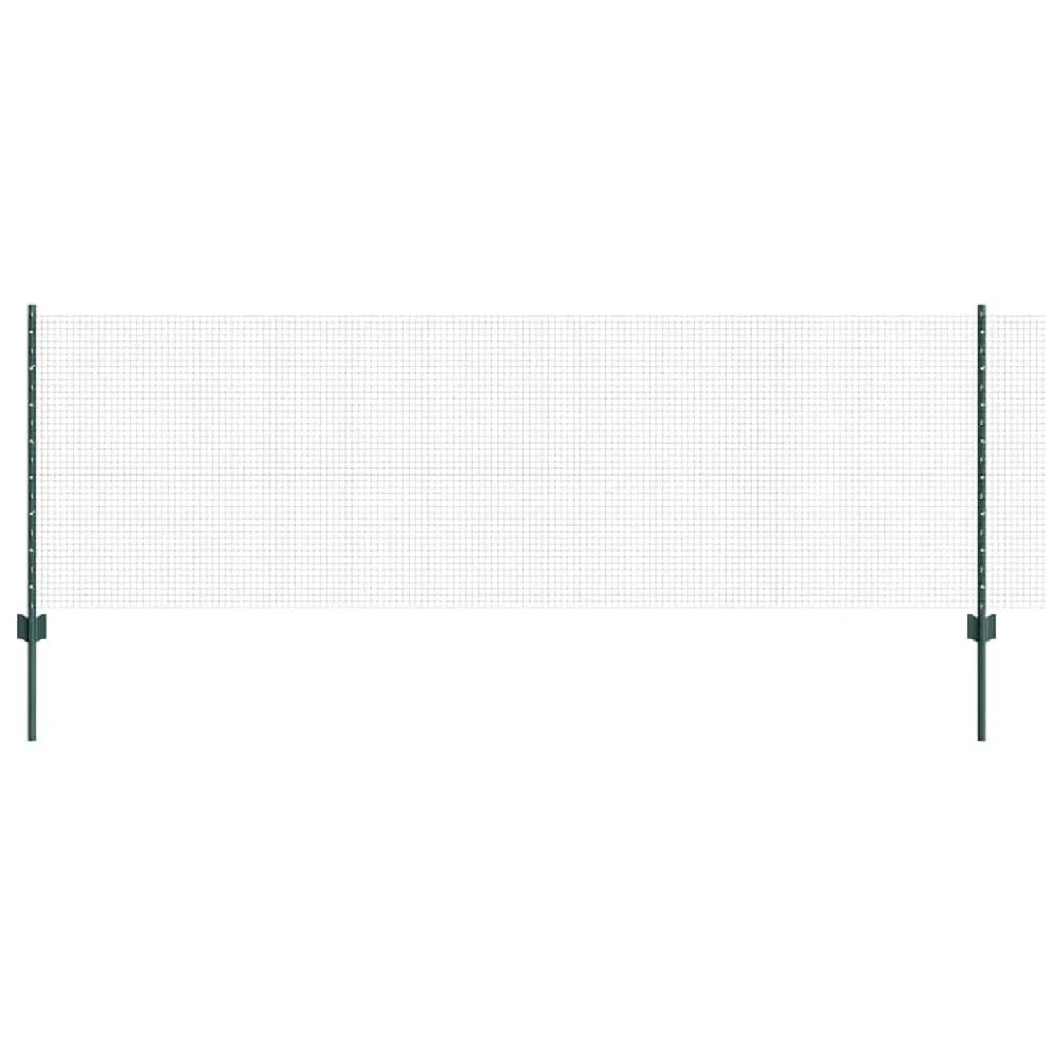 vidaXL Zaun mit Pfosten Grün 0,8 x 10 m Stahl und PVC 3336441 günstig online kaufen