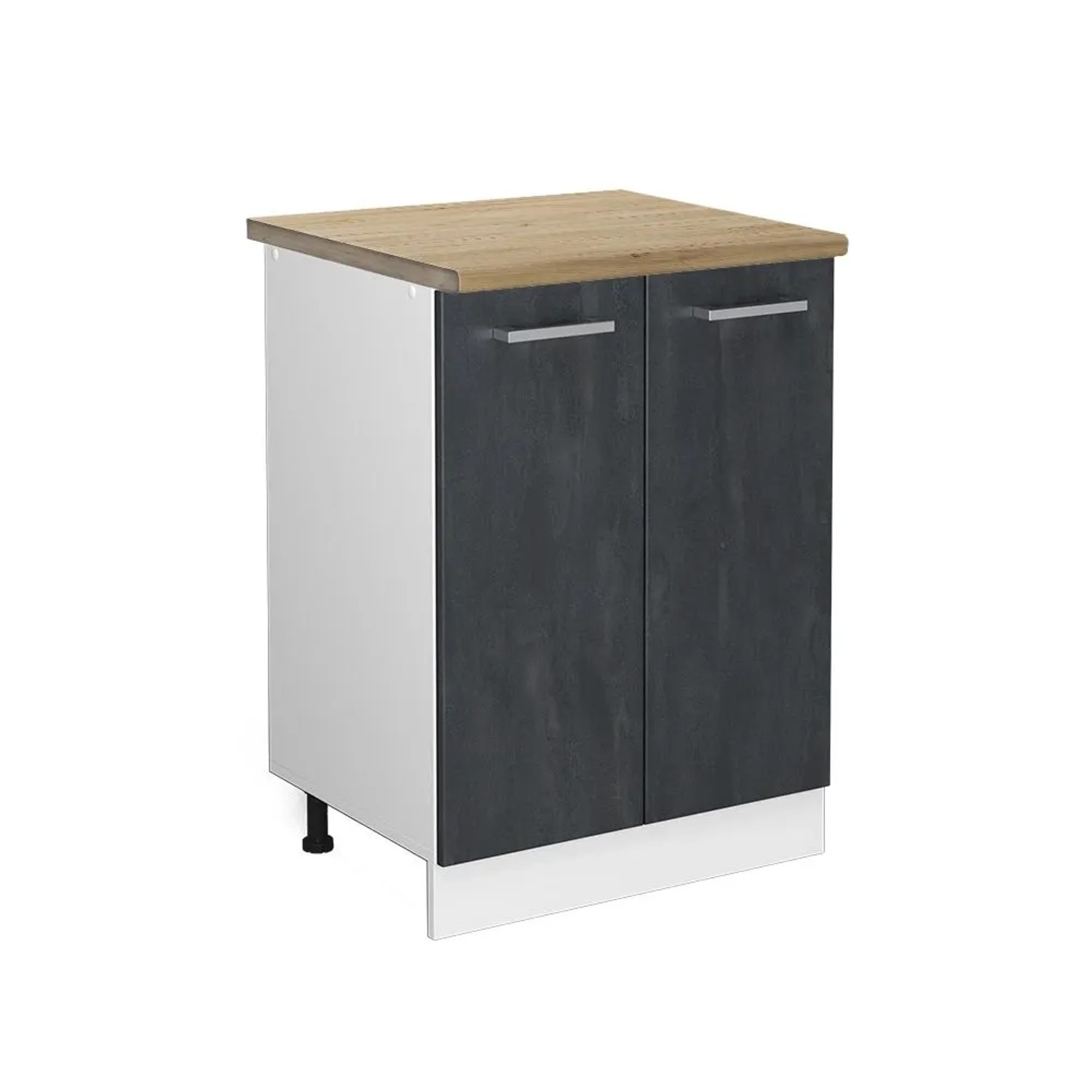 Vicco Küchenunterschrank R-Line Küchenkommode Schwarz Beton Weiß 60 cm AP Eiche