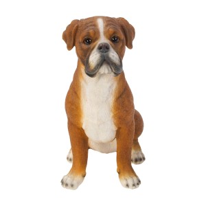 Deko-Figur Hund Boxer, 25 cm, für die Gartendekoration. Wetterfeste Gartenfigur.