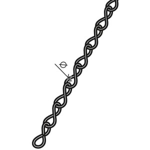 Conacord Singlekette Stahl Ø 1,1 mm x 9 mm Messing Meterware