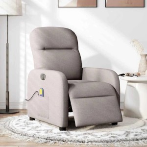 vidaXL Massagesessel Elektrisch Taupe Stoff 3302969
