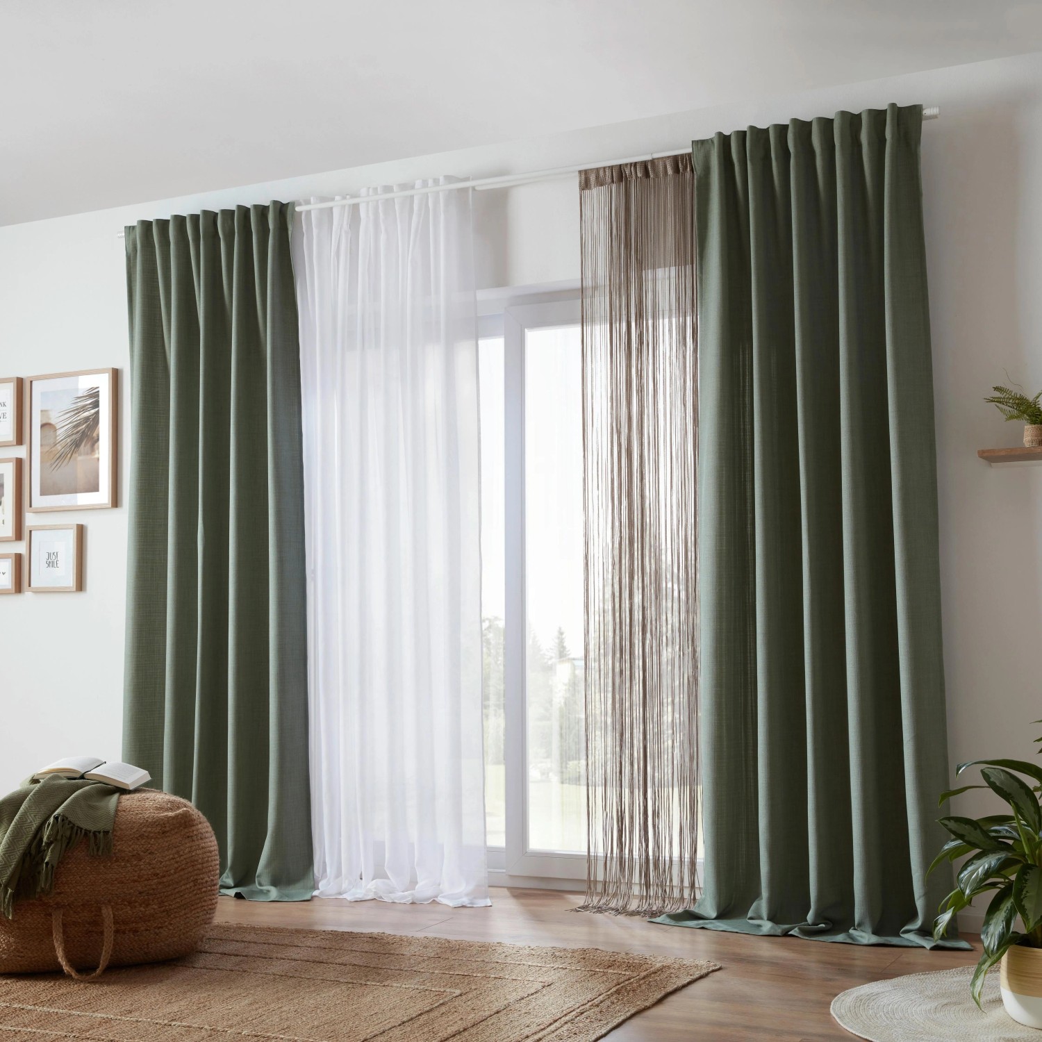 Premium Living Fertigvorhang Leo in Olivgrün ca. 135x255cm_9
