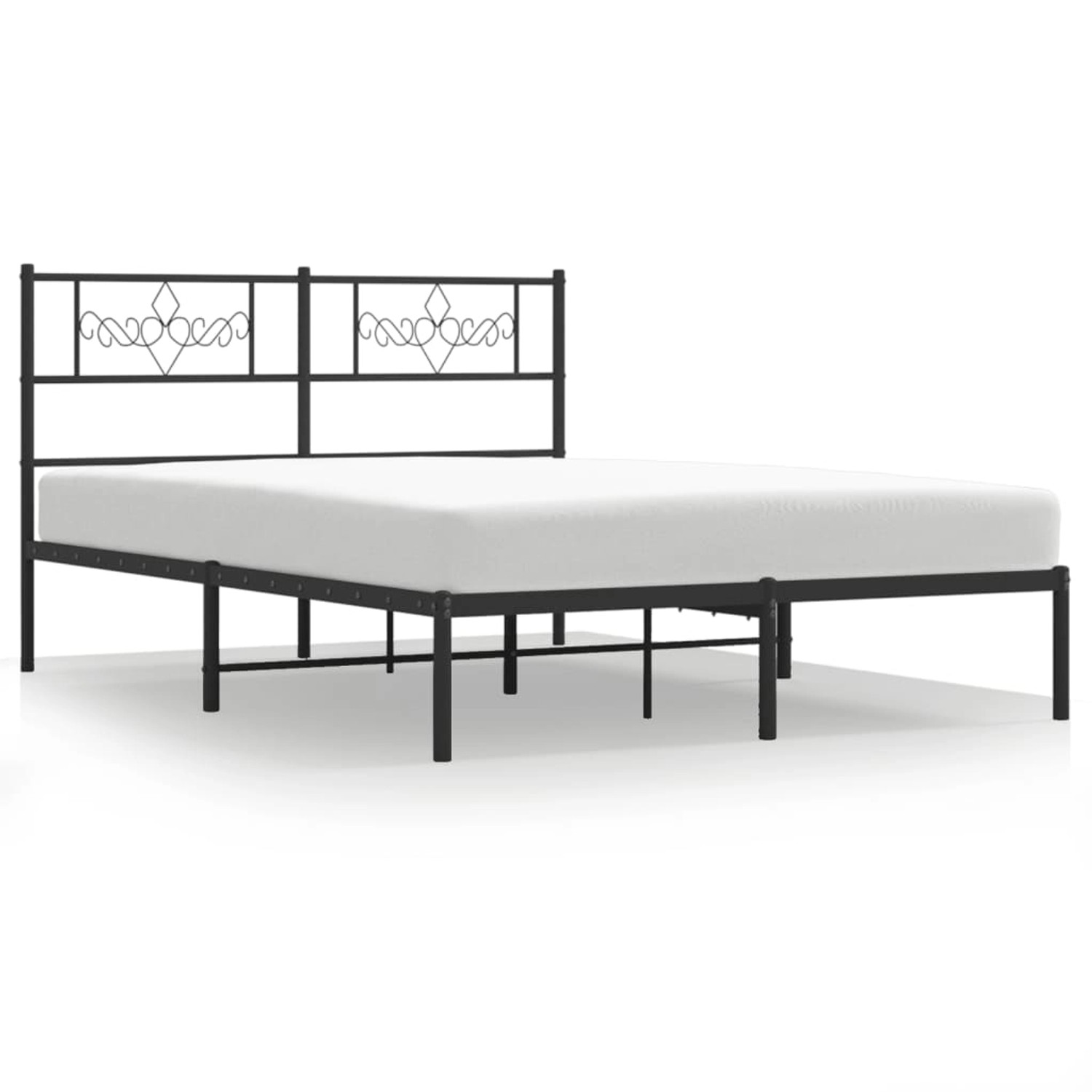 vidaXL Bettgestell mit Kopfteil Metall Schwarz 120x190 cm Modell 81898984