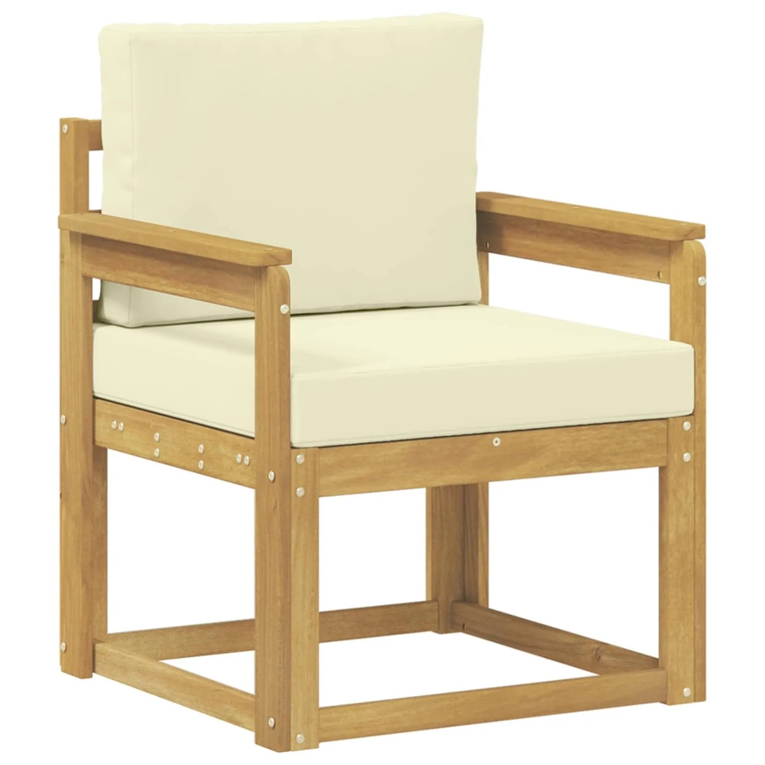 vidaXL 2 Stück Outdoor-Sofagarnitur Polyester Weiß und Creme 3438964
