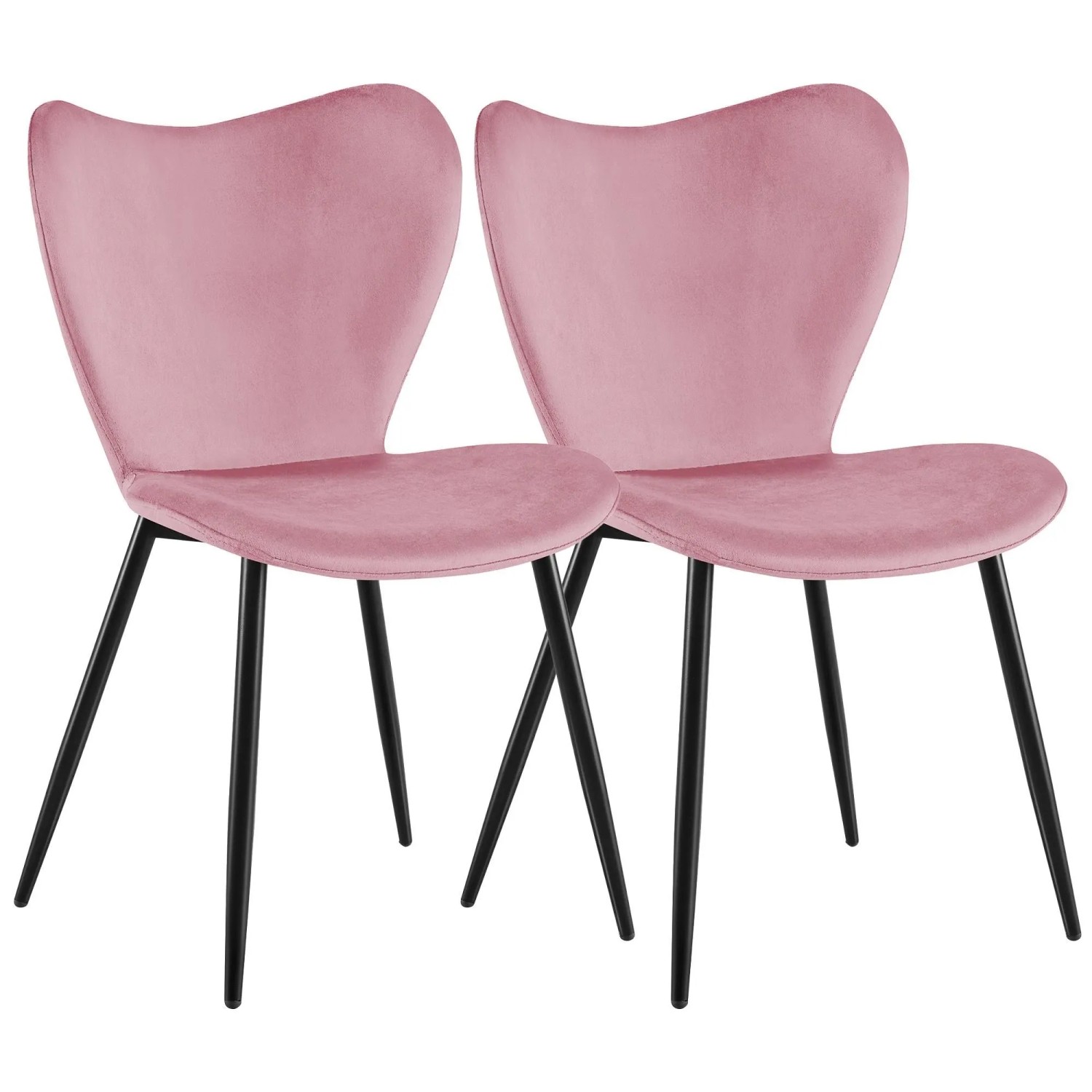 CLP 2er Set Esszimmerstühle Maika rosa/Samt