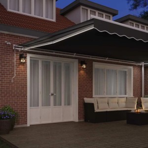vidaXL Markisenrahmen mit LED-Lichtleisten Weiß 600 x 350 cm Aluminium 313228