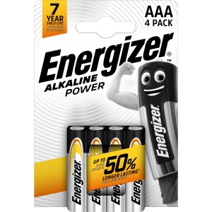 Energizer Alkaline Power AAA Batterien, 4er-Pack. Micro-Batterien für Geräte des täglichen Gebrauchs.