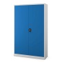 Jan Nowak Metallschrank JAN II, 185cm hoch, blau-grauer Büroschrank mit abschließbaren Türen.