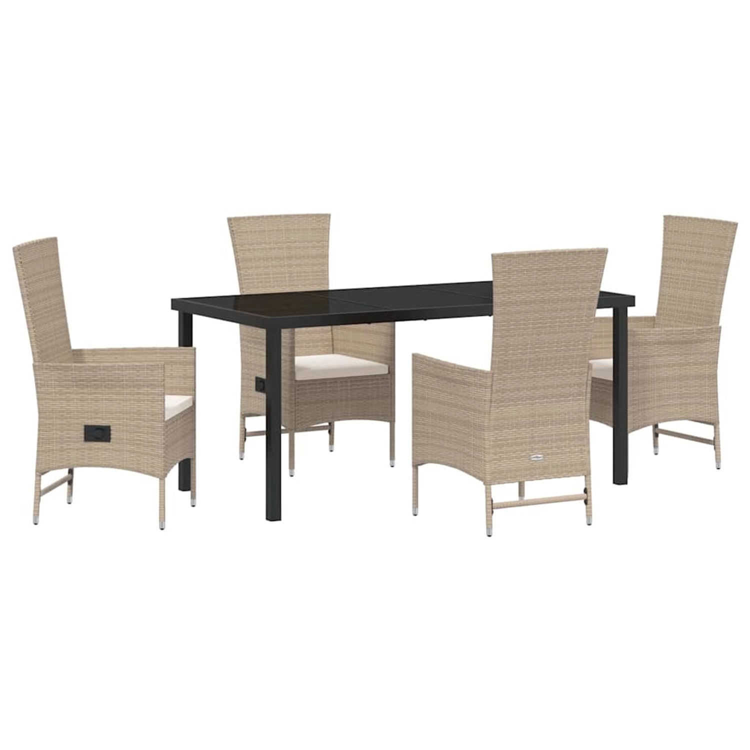 vidaXL Garten Essgruppe mit Kissen 5-Tlg Beige Poly Rattan 3379467 günstig online kaufen