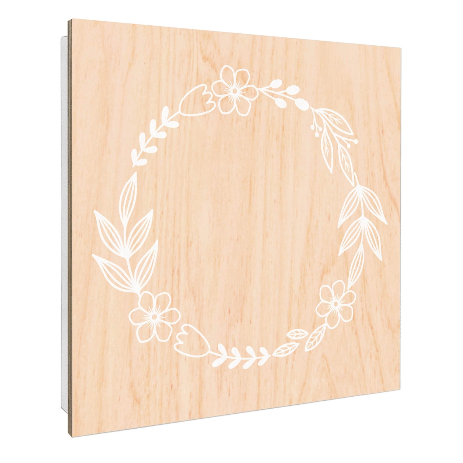 Banjado Großer Schlüsselbox Holz 30x30cm Weiß Scharnier Rechts 50 Haken Sch günstig online kaufen