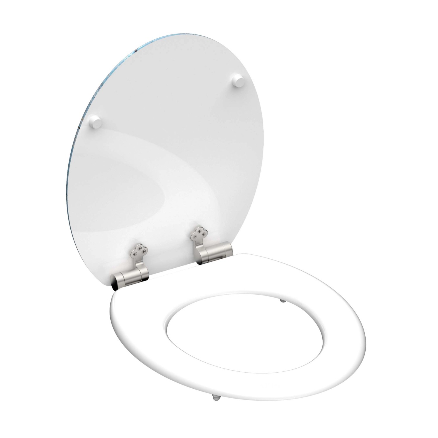 Schütte WC-Sitz Shell Heart mit Absenkautomatik, Holzkern, weiß mit Motiv.