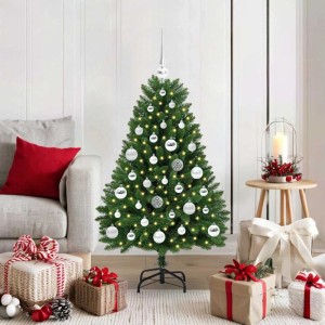 vidaXL Künstlicher Weihnachtsbaum Grün 120 cm PVC und Metall 3395672