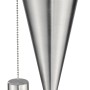 Konische Tischfackel aus Edelstahl für den Garten, mit Deckel zum Löschen.