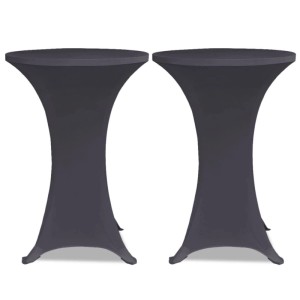 DELUKE Tischhussen Für Stehtische 4er Set AMAU Stretchhusse Ø60cm Anthrazit Hussen Elastisch Stehtischhusse Stehtisch-Abdeckung