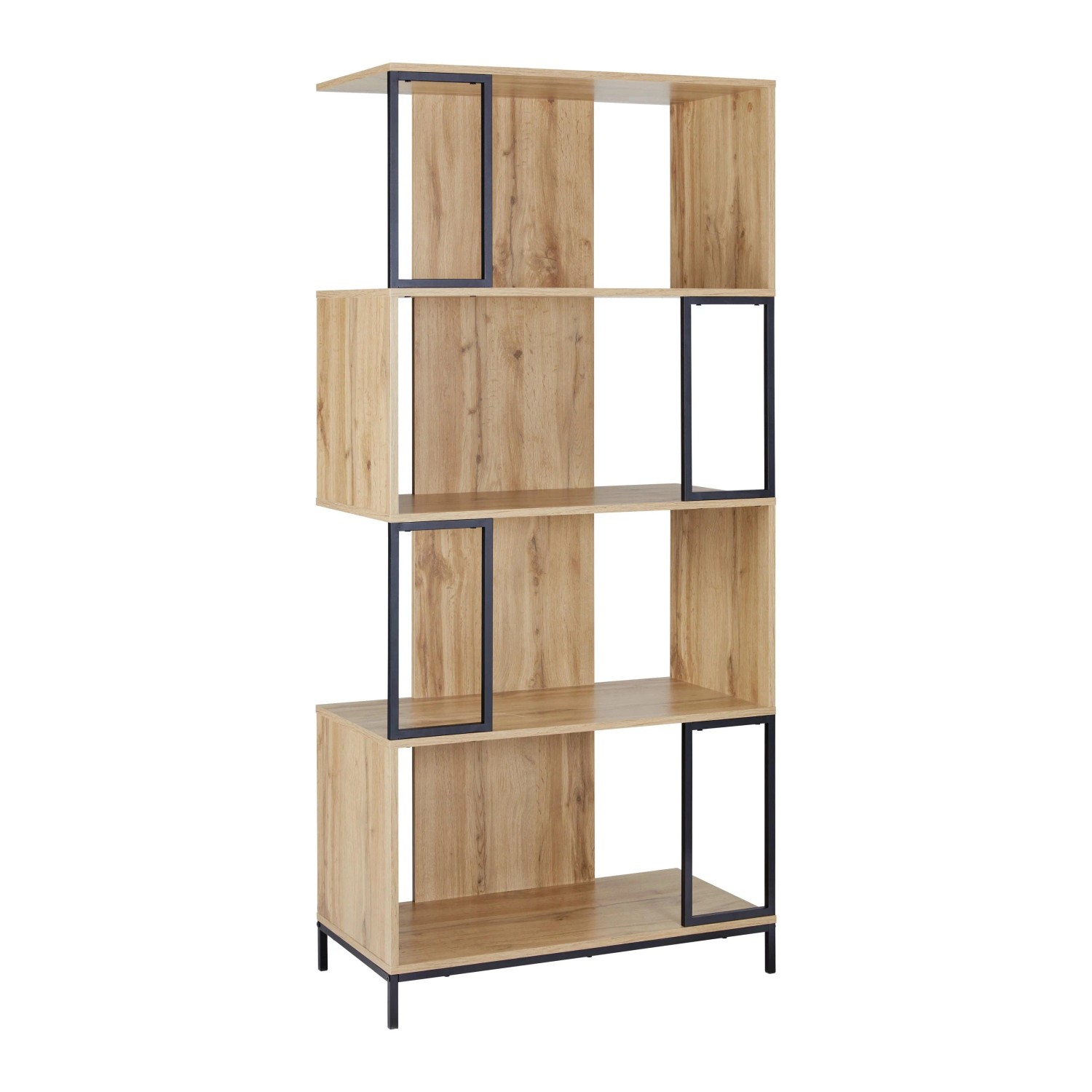 Bessagi Home Regal Geny Eichefarben/Schwarz MDF