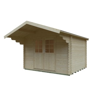 Kiehn-Holz Gartenhaus KH 28-027, unbehandelt, 300x250 cm. Holz-Gartenhaus mit Doppeltür.