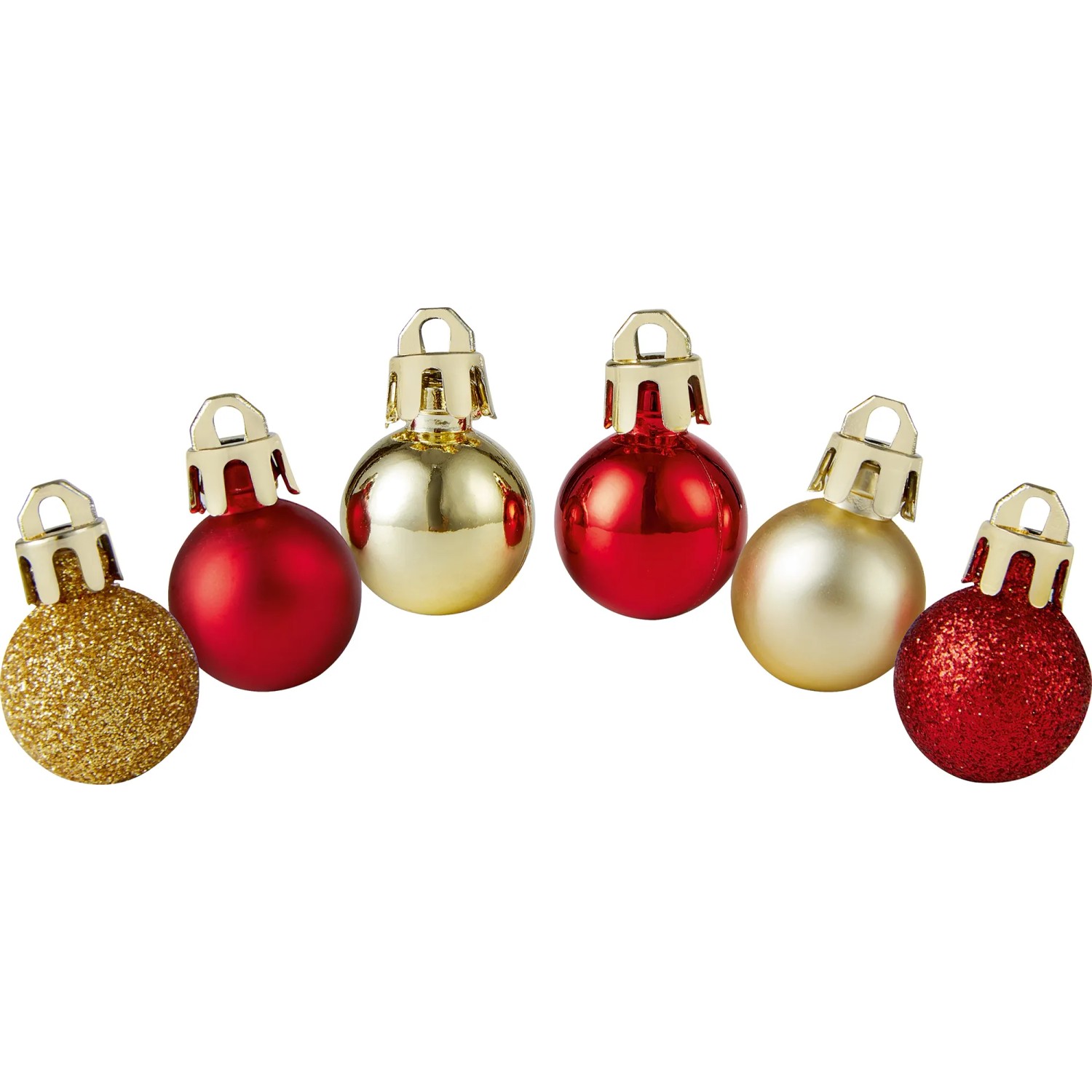 Christbaumkugel-Set Kunststoff Ø 2 cm 36-teilig Rot-Gold
