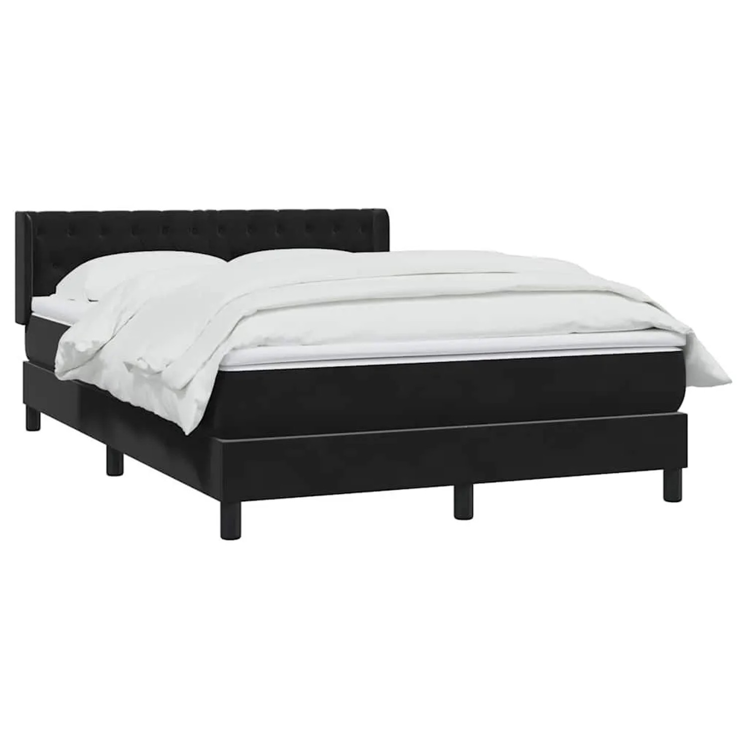 vidaXL Boxspringbett mit Matratze Schwarz 140x210 cm Samt 3318365 günstig online kaufen