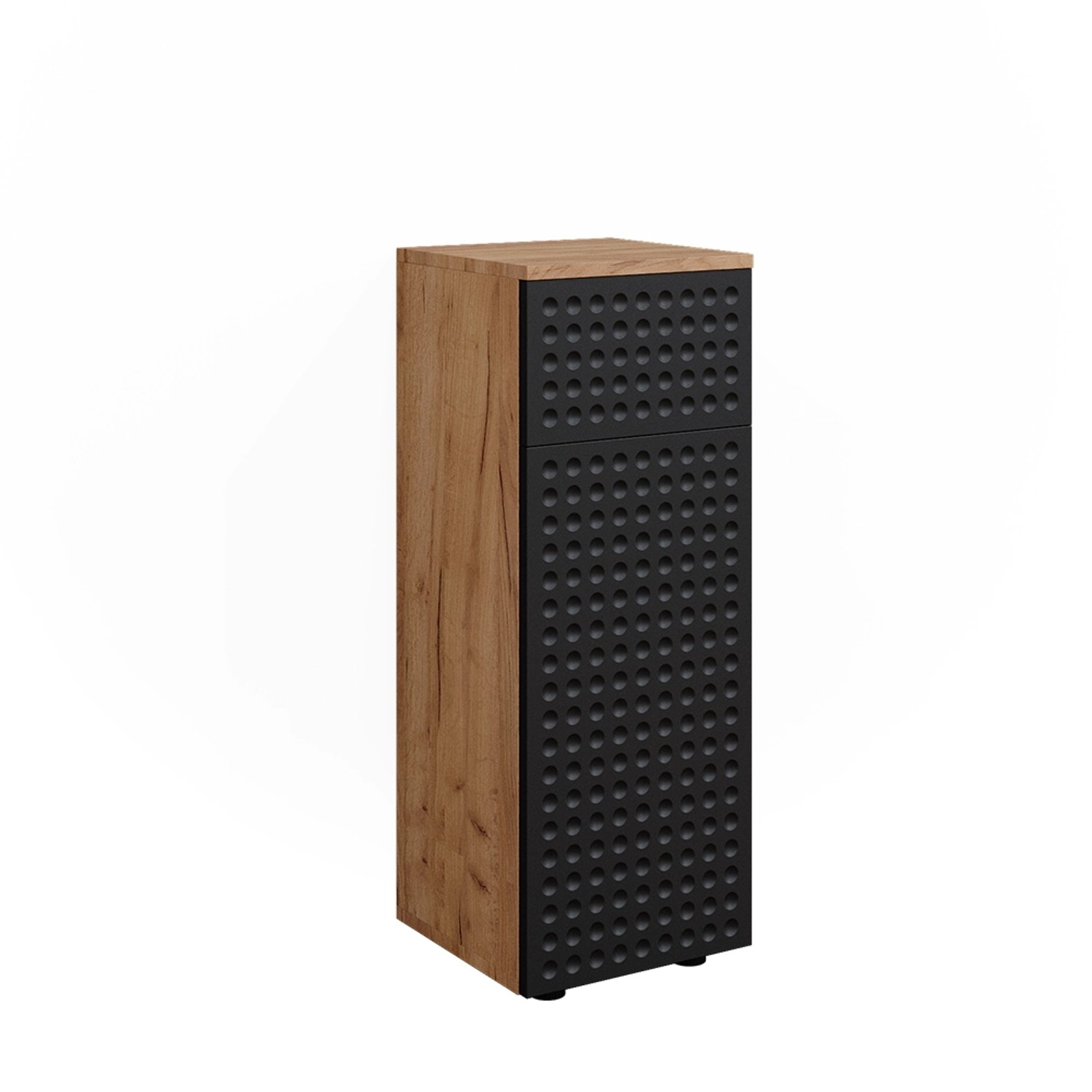 Vicco Midischrank Irma Goldkraft Eiche/Anthrazit 30 x 81 cm mit 1 Schublade 2 Fächer Badezimmer Opt 2