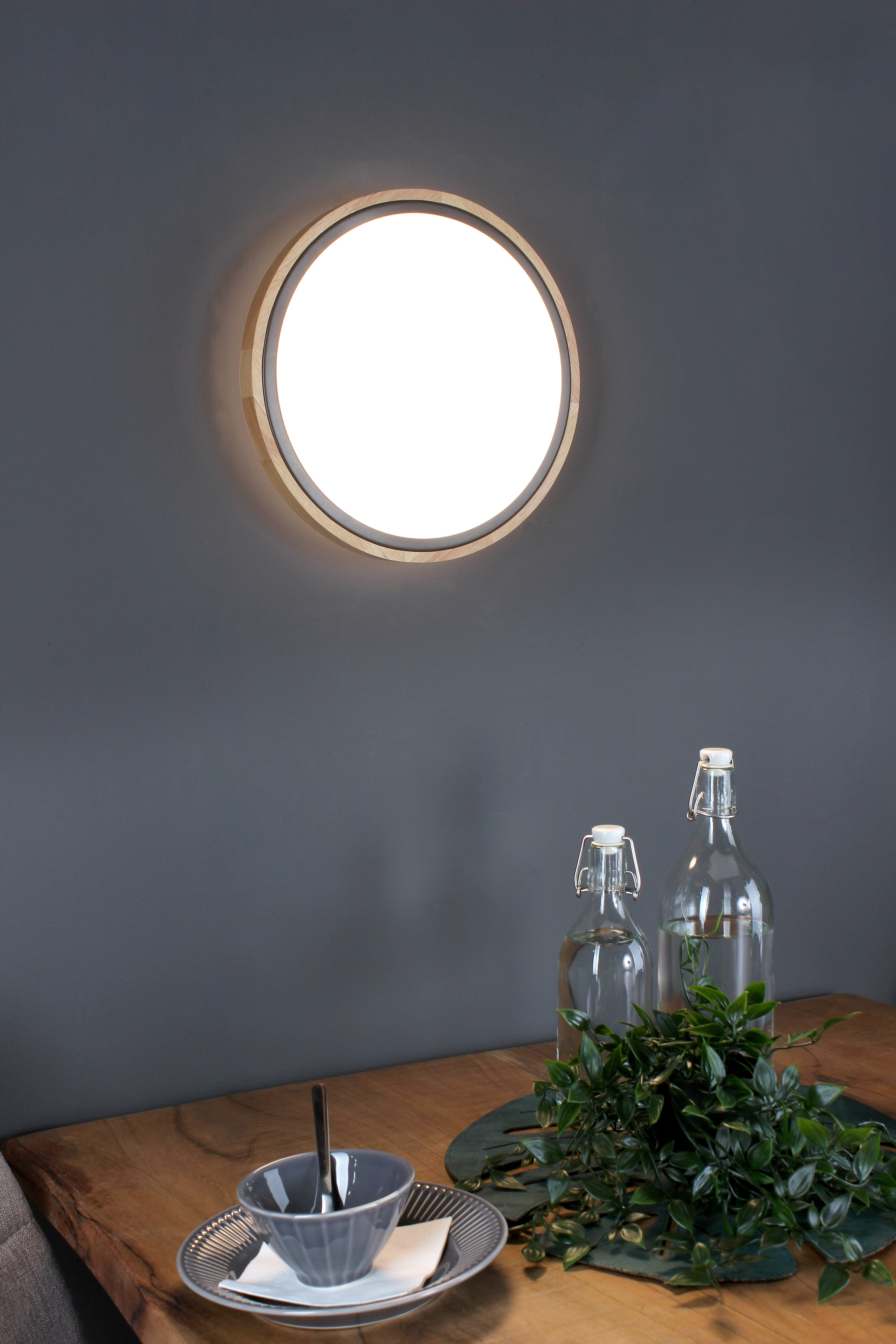 Luce Design LED-Deckenleuchte Solstar M 1-flammig Holz 36,2 cm x 36,2 cm