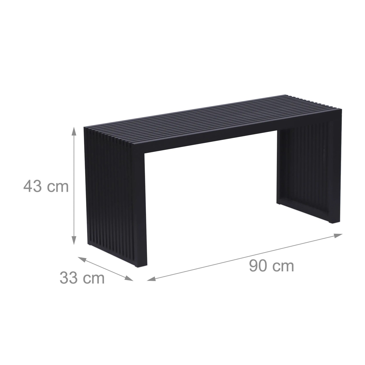 Relaxdays Sitzbank Bambus Schwarz Rutschfest 43 cm x 90 cm x 33 cm 8,5 kg_4