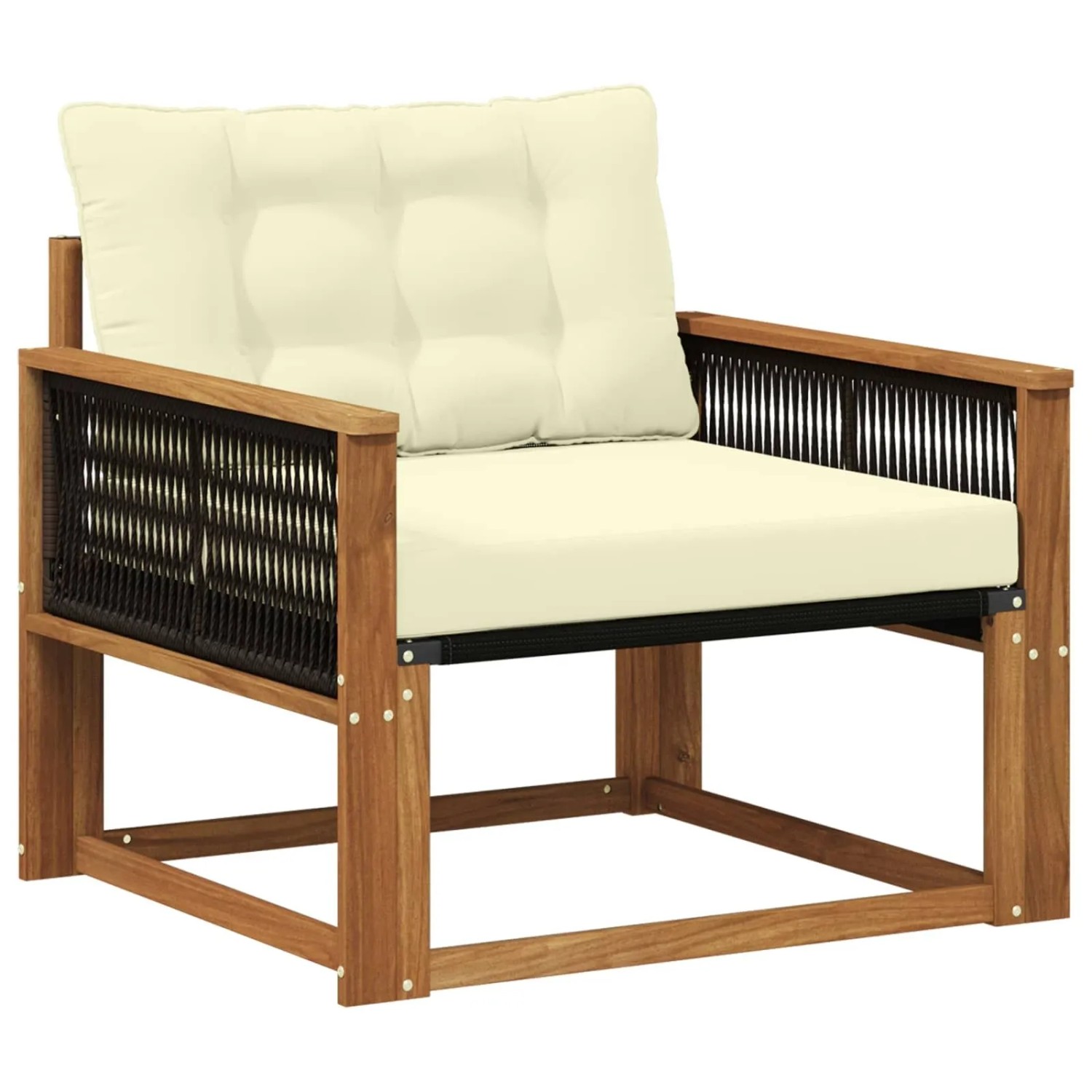 vidaXL Outdoor-Sofagarnitur Massives Akazienholz und Textilene Natur 3438890