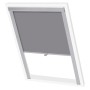 Graues Verdunklungsrollo (SK08) für Velux Fenster, von unten nach oben verstellbar.