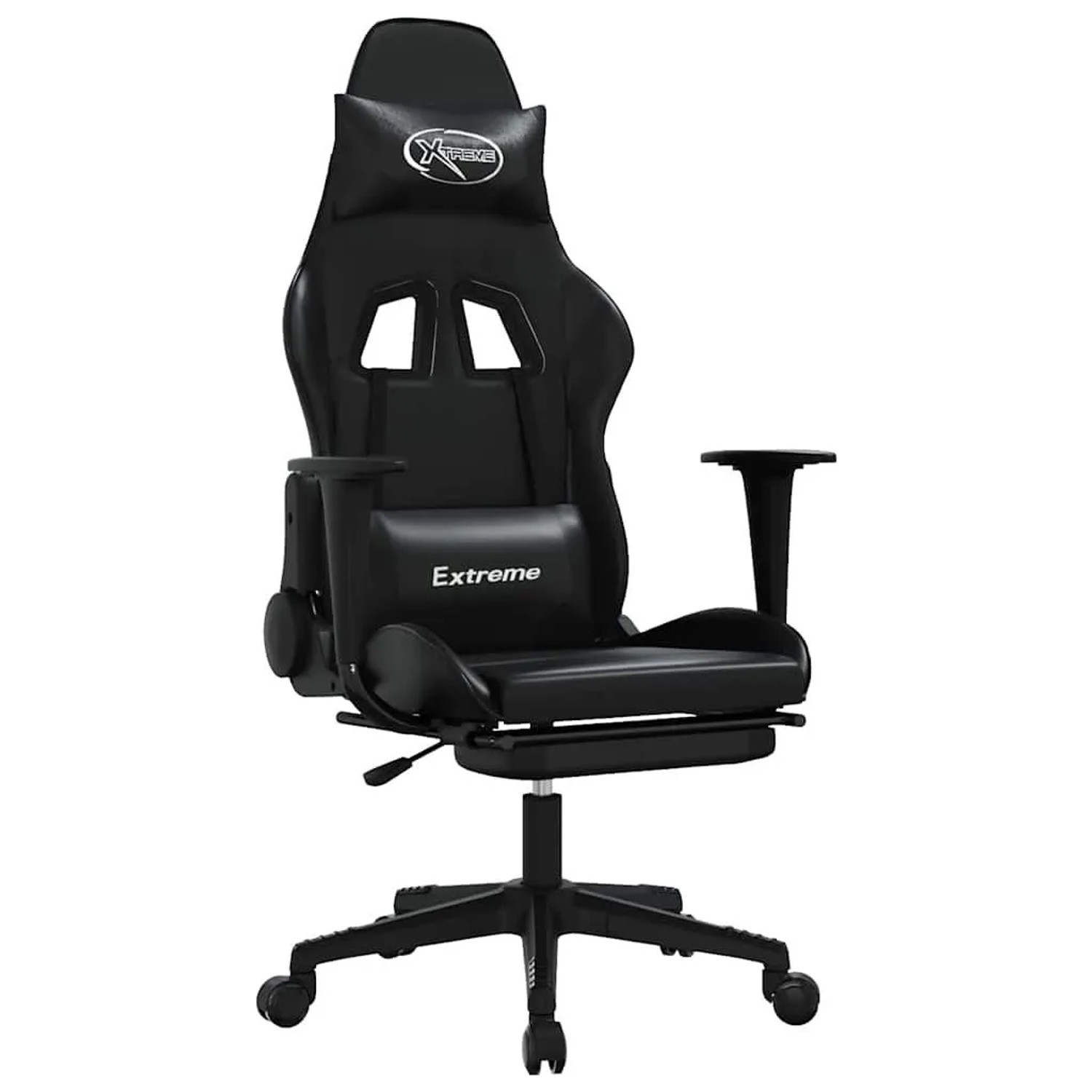 vidaXL Gaming-Stuhl mit Massage & Fußstütze Schwarz Kunstleder 345465 günstig online kaufen