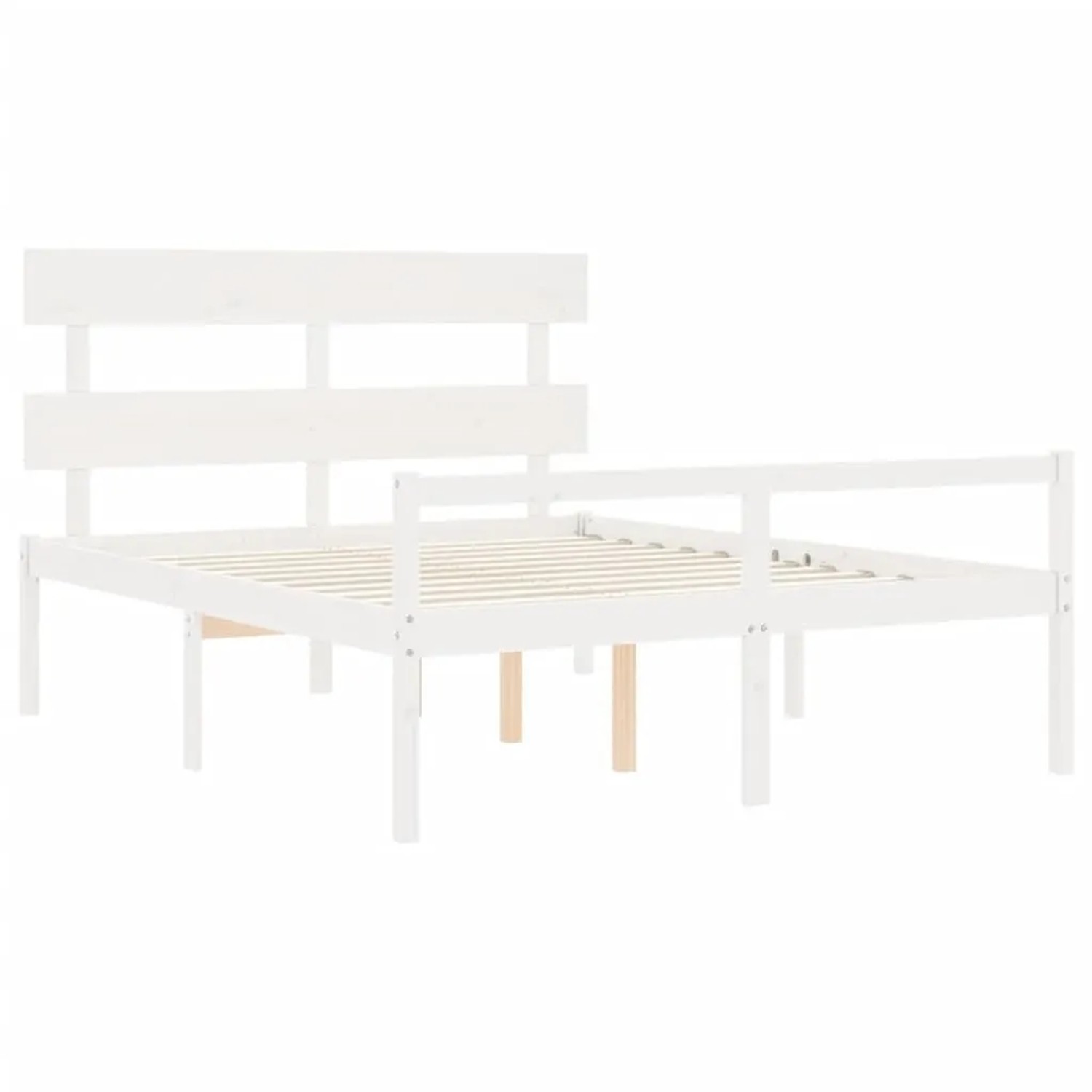 vidaXL Seniorenbett mit Kopfteil 160x200 cm Weiß Massivholz 3195362 günstig online kaufen