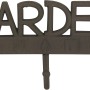 Wandhaken mit Schriftzug Garden aus Gusseisen, 3 Haken für Gartendekoration.