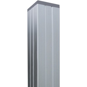 Silberner Aluminium Pfosten (68x68x1800 mm) der Serie Gotland/Tjörn für Zaunbau & Sichtschutz.