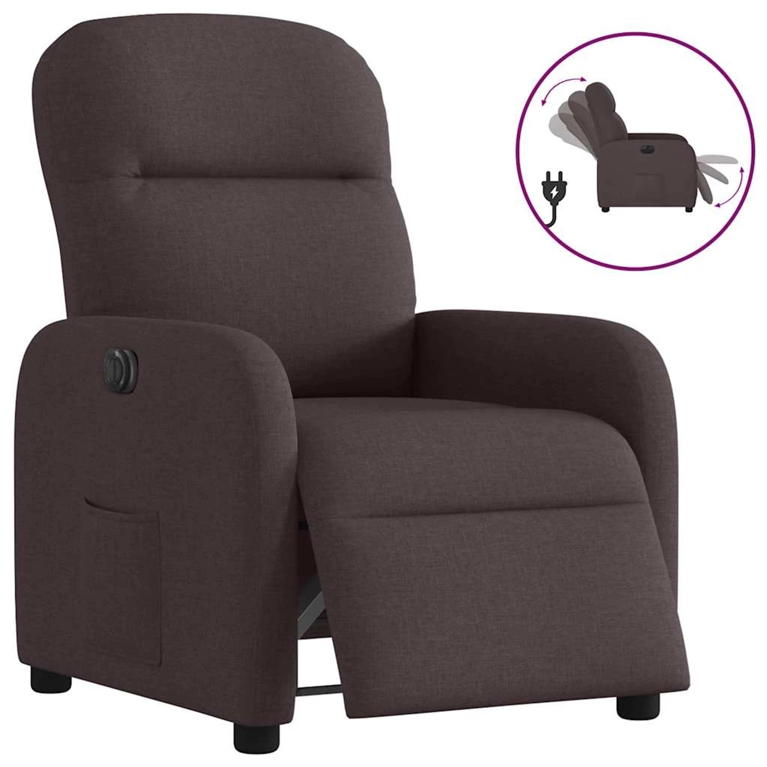 vidaXL Relaxsessel Elektrisch Dunkelbraun Stoff 3302957 günstig online kaufen