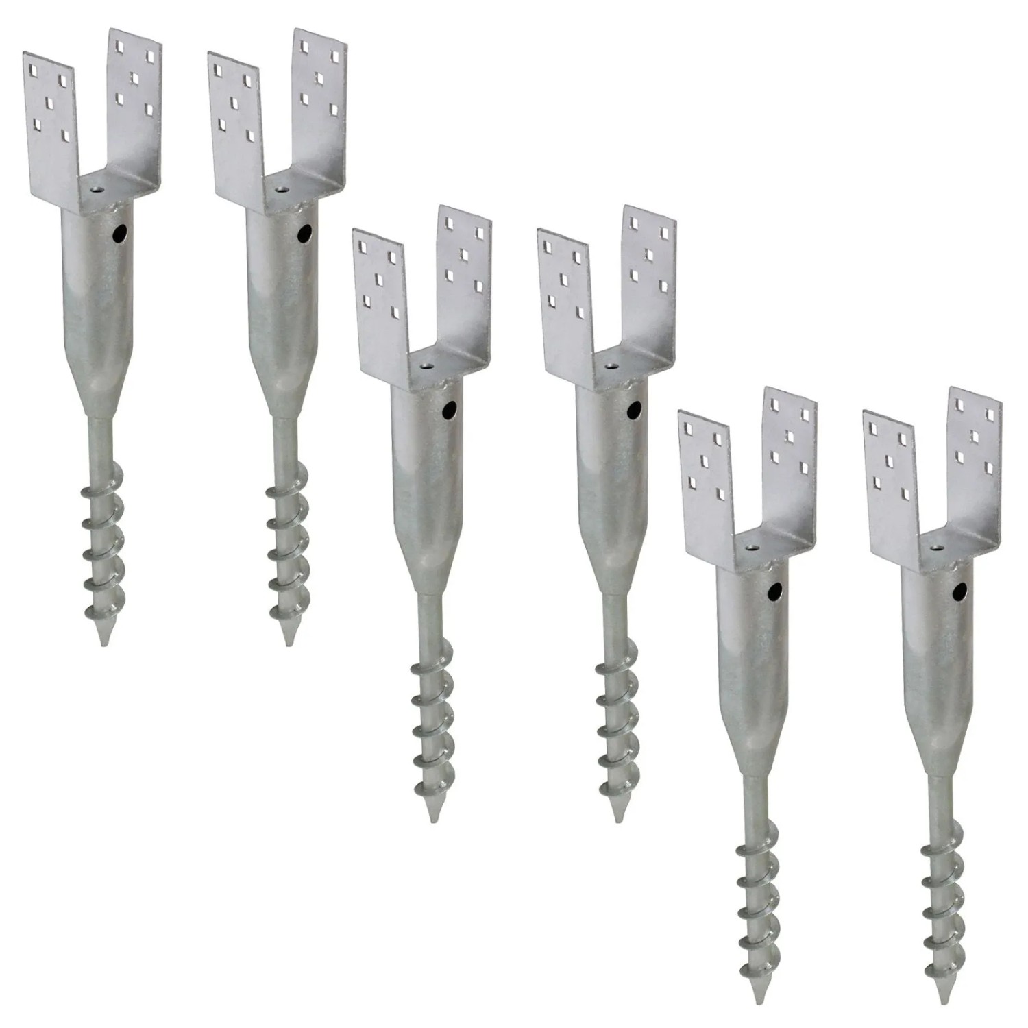 TRUTZHOLM 6x U Profil Bodenhülse zum Einschrauben 9x9 cm 68,5 cm Länge Feuerverzinkt