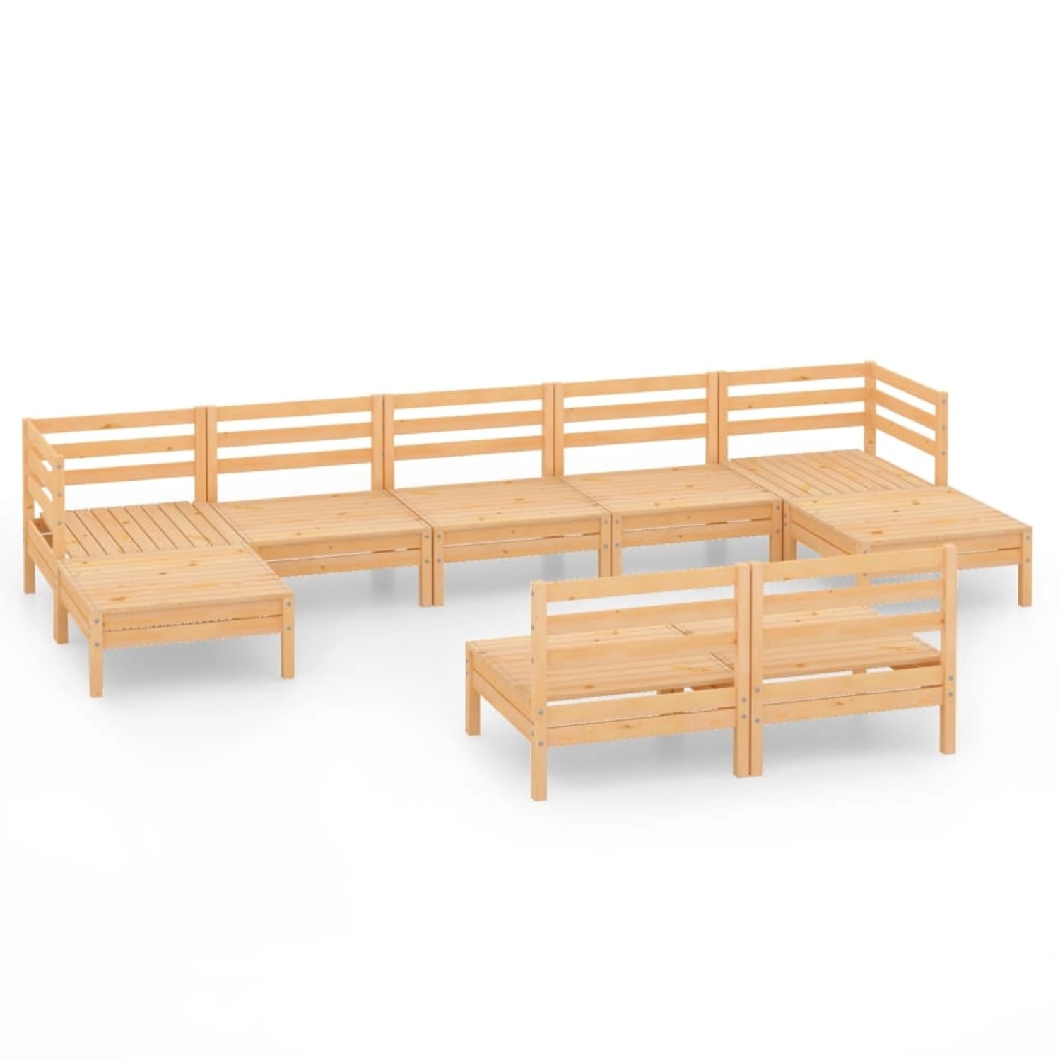 vidaXL 9-Tlg Garten-Lounge-Set Massivholz Kiefer 3083354
