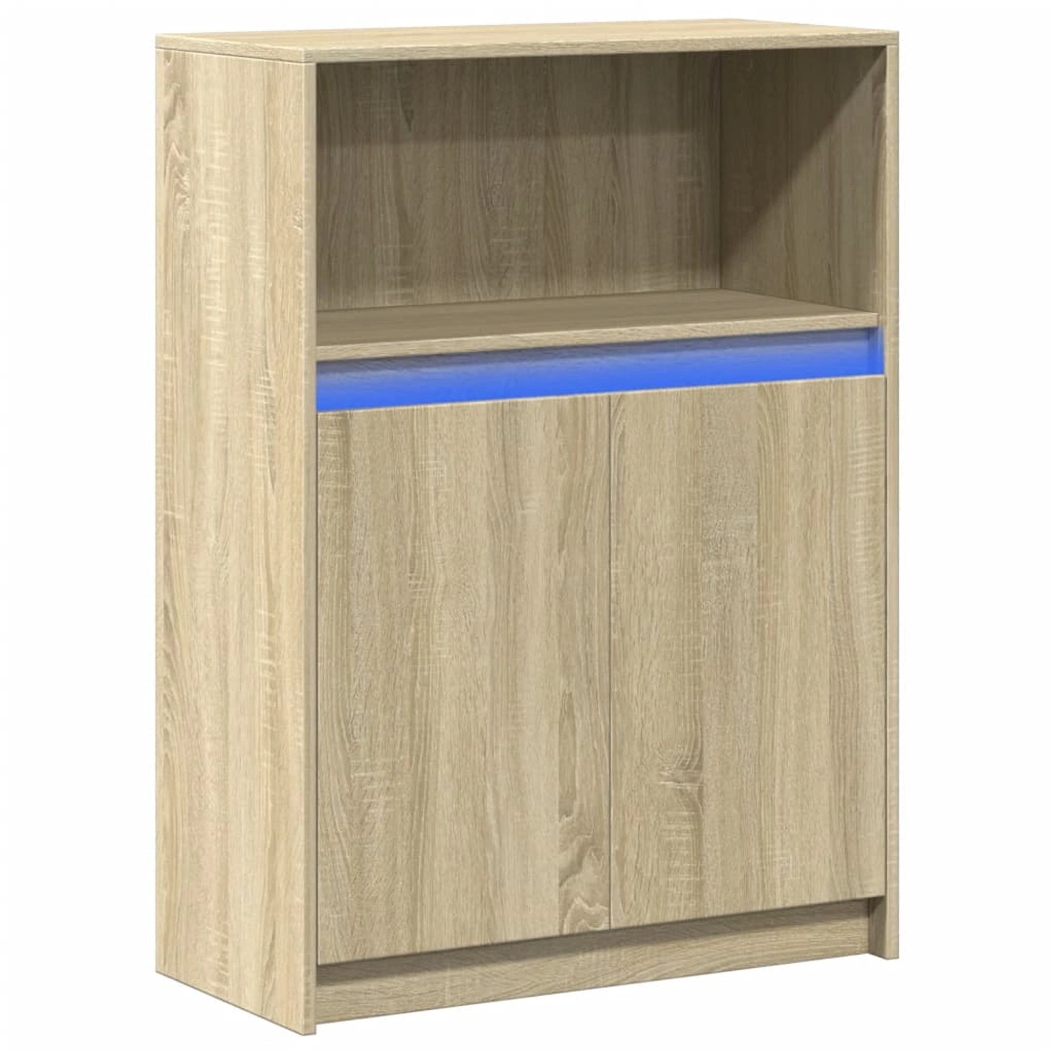 vidaXL Sideboard mit LED Sonoma-Eiche 72x34x100 cm Holzwerkstoff 852161 günstig online kaufen