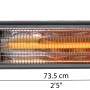 Palram Infrarot Heizstrahler für Terrasse, 1800 W, mit Maßangaben.