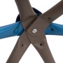Detailaufnahme: Verbindungselemente des Lifetime Klettergerüst Geodome, blau und braun.