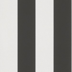 PROFHOME Streifen Tapete in Schwarz und Weiß, traditionelles Design.