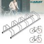 Silberner KARAT Fahrradständer Linus für 5 Fahrräder, zur Boden- oder Wandmontage.