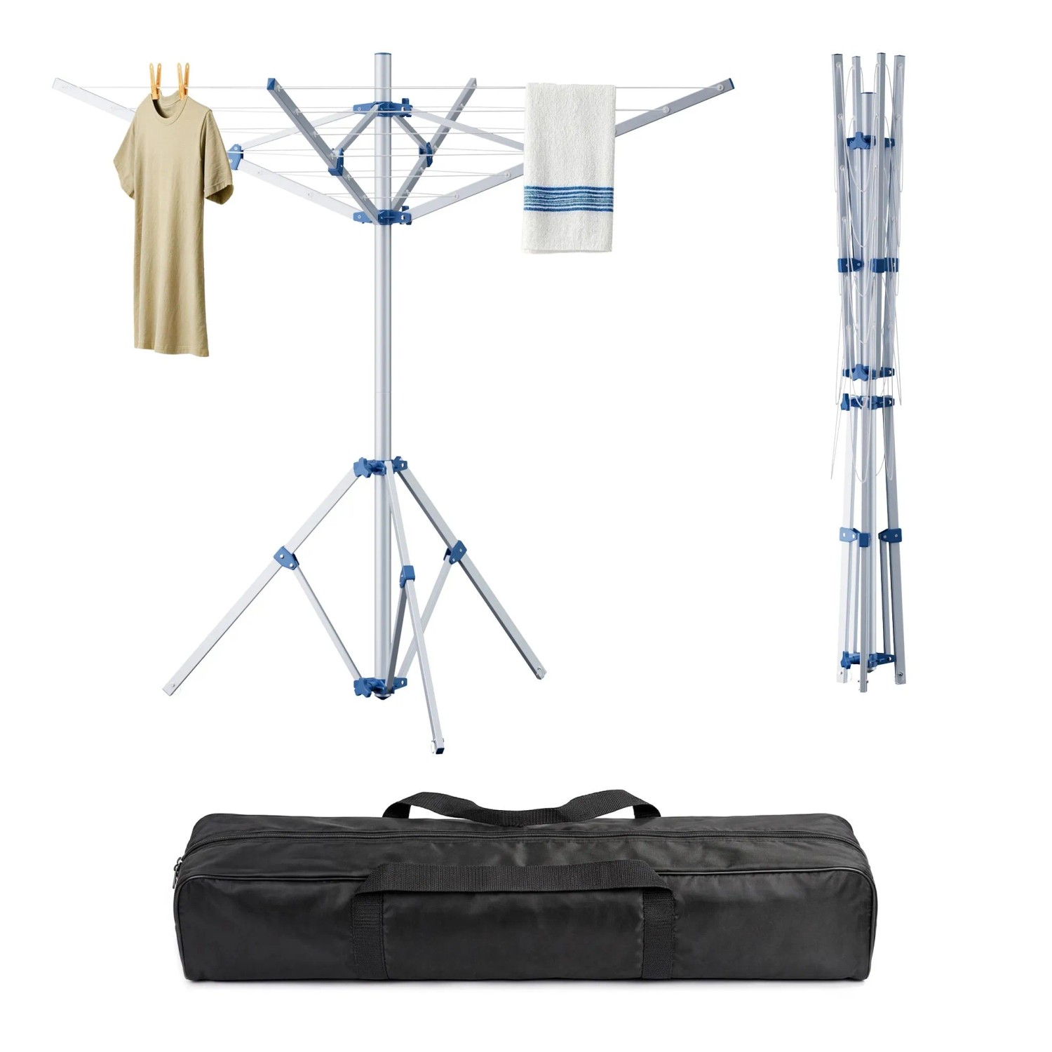 Wiltec Mobile Wäschespinne Camping Alu Wäscheständer Klappbar Reise Wohnwagen