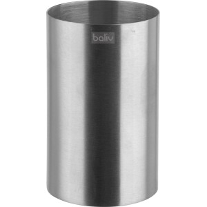Silberner baliv Zahnputzbecher aus Edelstahl. Schlichtes, zylindrisches Design.